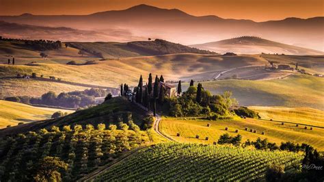 Tuscan Vineyard Village Wallpapers - Wallpaper Cave