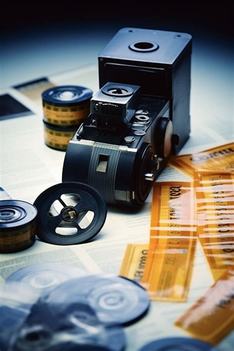 A Photo With An Old Camera Film Roll Tape And Film Reels Background Wallpaper Image For Free ...