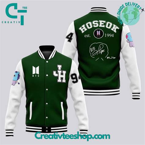 BTS Hoseok Signature Baseball Jacket Gift For Army - Creativteeshop