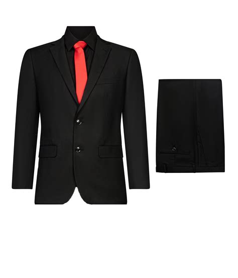 SLIM FIT BLACK 2PCS SUIT – SuitWarehouse