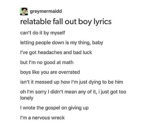 Pin by partypoison on Fob in 2023 | Fall out boy lyrics, Fall out boy, Music memes