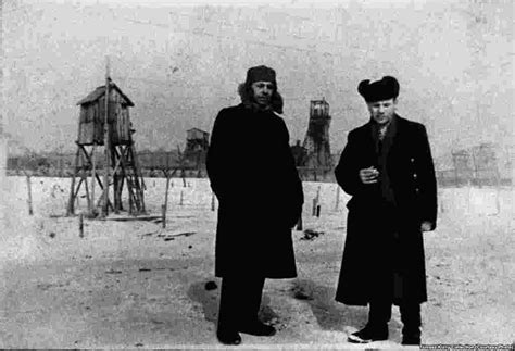 An undated photograph shows two Vorkuta prisoners upon their release ...