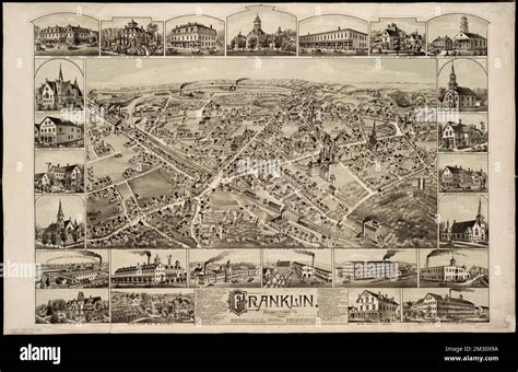 Franklin, Massachusetts , Franklin Mass., Aerial views Norman B. Leventhal Map Center Collection ...