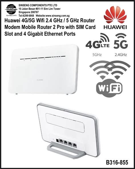 Huawei 4G/5G Sim Card Router [Original B316-855 Huawei Sim Card Wifi Wireless 4G Router 2 Pro ...