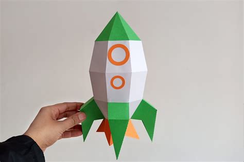 DIY Rocket - 3d papercraft | Creative Templates ~ Creative Market