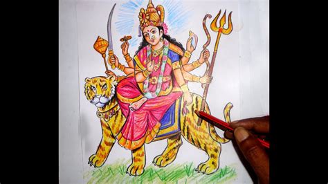 Durga Maa Drawing Easy Full Body - Lord Maa Durga | Bodbocwasuon