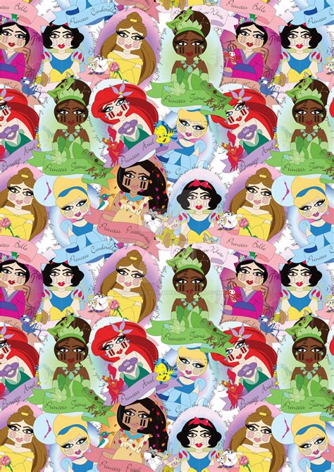 Disney Princesses Repeat pattern by sollydollycouture on DeviantArt