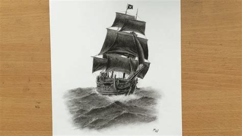 Black Pearl Pirate Ship Drawings