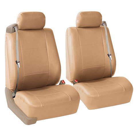 FH Group Integrated Seatbelt Seat Covers for Sedan, SUV, Van, Truck, Two Front Buckets, Tan ...