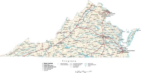 Detailed Map Of Virginia Cities