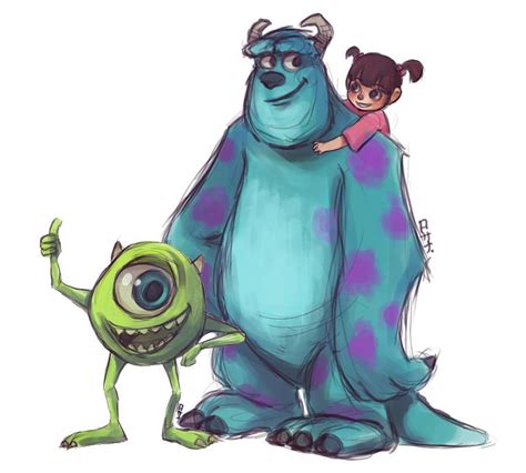 Mike, Sulley and Boo by https://www.deviantart.com/rosana127 on @DeviantArt | Disney sketches ...