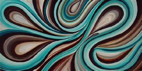 Teal and Brown Abstract Art