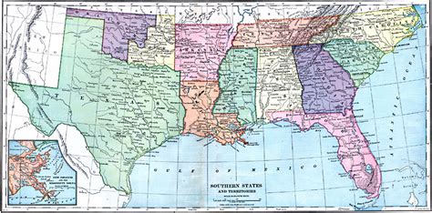 Southern States Map With Cities