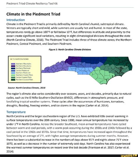 Piedmont Triad Climate Resiliency Tool Kit Climate in the Piedmont ...