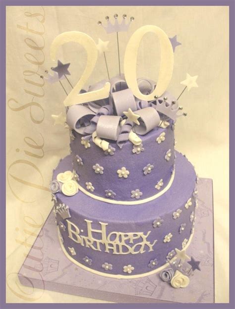 20Th Birthday Cake - Purple & White - CakeCentral.com