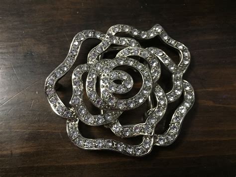 Vintage Rhinestone Belt Buckle Sliver Flower Buckle Rhinestone Rose Buckle Bling! Feminine! FREE ...