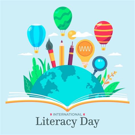 Free Vector | Flat design international literacy day concept