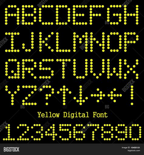 Digital Font Yellow Vector & Photo (Free Trial) | Bigstock