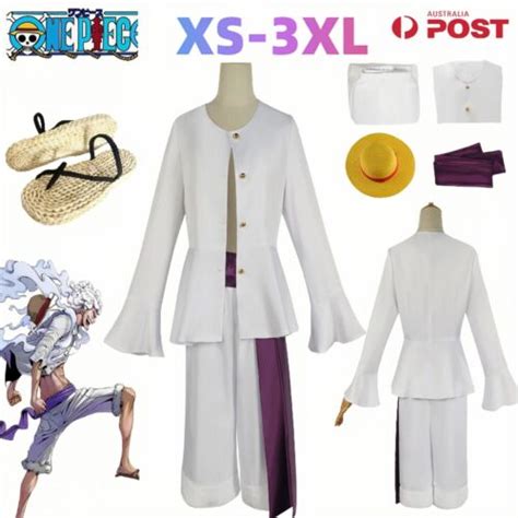 ONE PIECE Monkey D Luffy Gear 5 Cosplay Costume Outfits Halloween Party ...