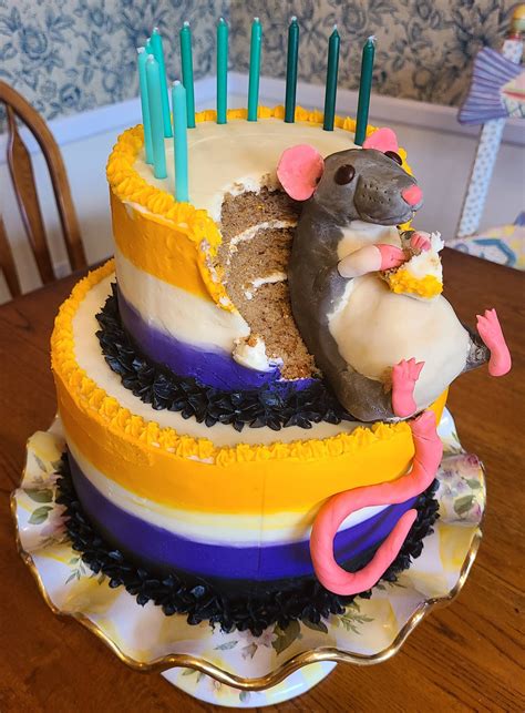 Fat Rat birthday cake made by u/greenwing : r/RATS