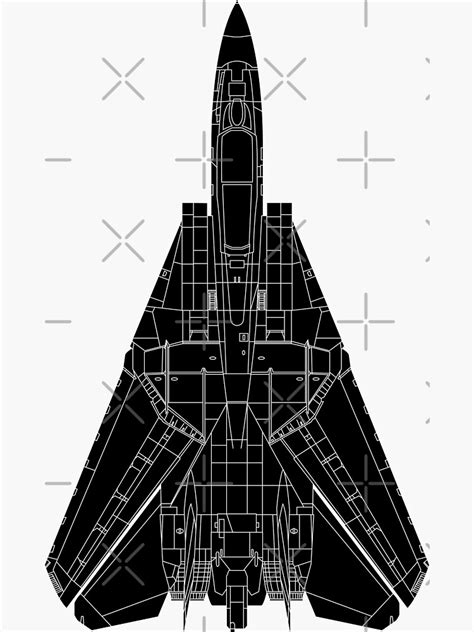 "Grumman F-14 Tomcat Blueprint" Sticker by fareast | Redbubble