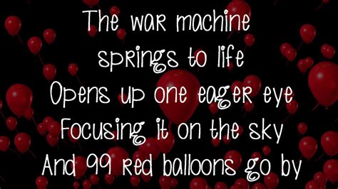 99 Red Balloons (Lyrics On Screen) Nena Lyrics - YouTube