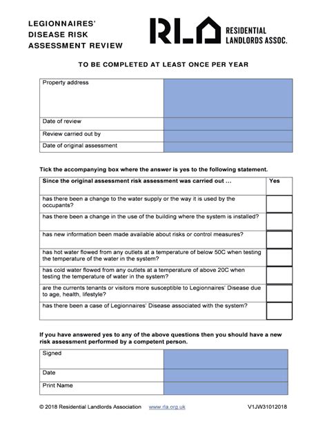 Legionella Risk Assessment Form For Landlords Pdf - Fill Online, Printable, Fillable, Blank ...