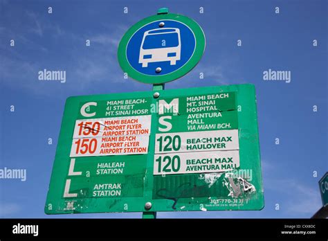 miami-dade public bus transport stop miami south beach florida usa ...