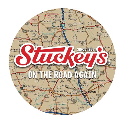 Road Map Circle Metal Sign | Stuckey's