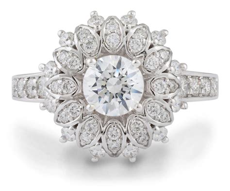 Vintage Halo Engagement Ring With Diamond Accents : 41166 : Arden Jewelers