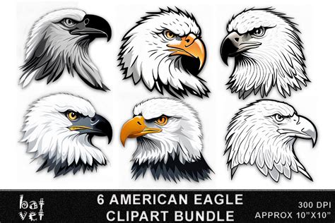 Patriotic Eagle Clipart Bundle PNG Print Graphic by BatVet · Creative Fabrica