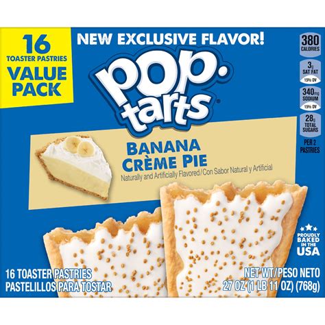 Pop-Tarts Frosted Banana Creme Pie Breakfast Toaster Pastries, 27 oz ...