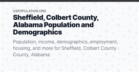 Sheffield, Colbert County, Alabama Population | Income, Demographics ...