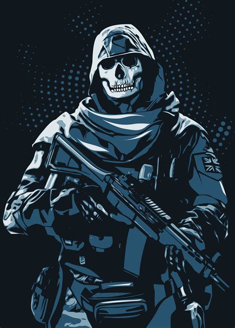 'Ghost' Poster by Creativedy Stuff | Displate | Call of duty ghosts, Call of duty black, Call of ...