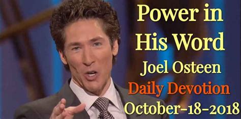 Joel Osteen - October-18-2018 Daily Devotion: Power in His Word