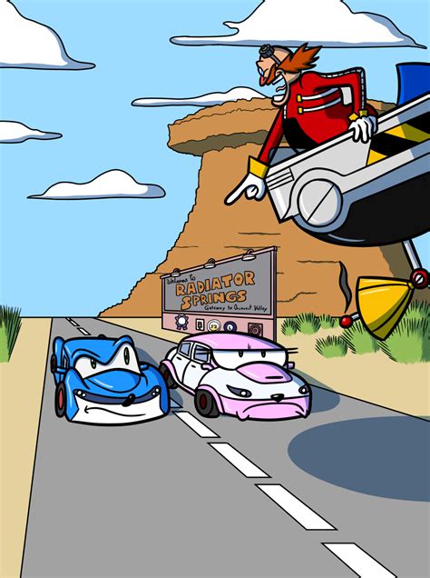 Comm: Sonic and Amy tuned into cars by sergeant16bit on DeviantArt