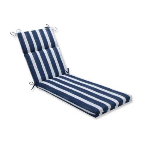 72.5" Navy Blue and White Striped Outdoor Patio Chaise Lounge Cushion - Walmart.com - Walmart.com