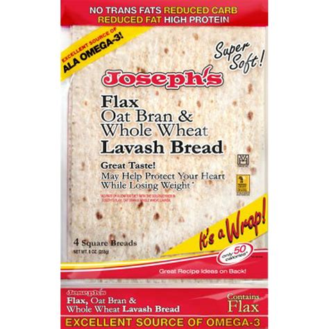 Joseph's It's A Wrap Lavash Bread, 4 ct, 9 oz - Walmart.com - Walmart.com