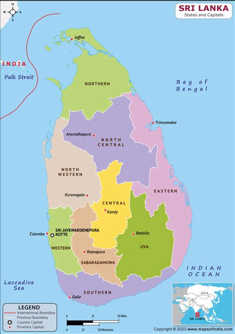 Sri Lanka Map With States - Bonita Stephine