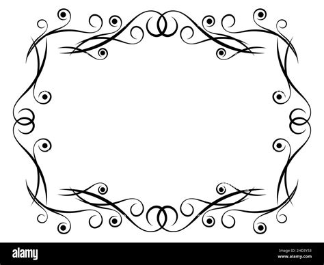 Art deco frame with swirls. Art Nouveau linear border. Design a template for invitations ...