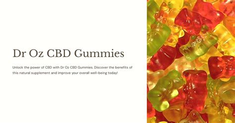 Dr Oz CBD Gummies