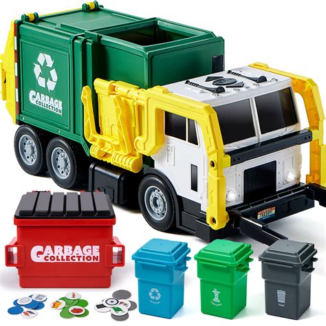 Buy JOYIN16" Large Garbage Truck Toys for Boys, Realistic T Truck Toy with T Can Lifter and ...