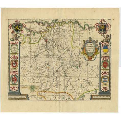 Antique Map of the Province of Noord-Brabant by Blaeu (c.1640)