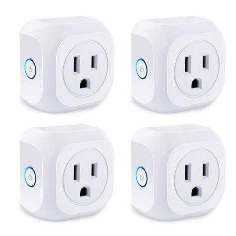 Kootion Smart Plug 4 Pack Wifi Enabled Mini Outlets Smart Socket, Compatible with Google ...