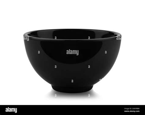 Empty black bowl isolate on white background Stock Photo - Alamy