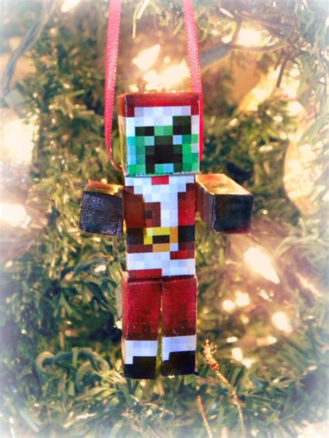 DIY Minecraft Creeper Santa Ornament | KerryAnnMorgan.com