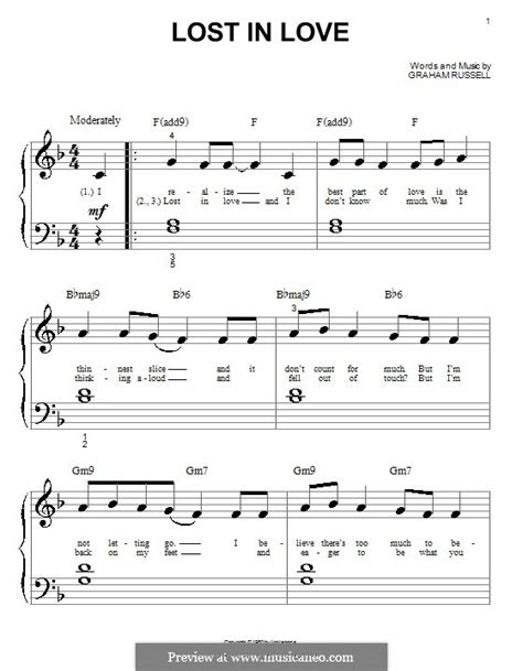 Lost in Love (Air Supply) by G. Russell - sheet music on MusicaNeo