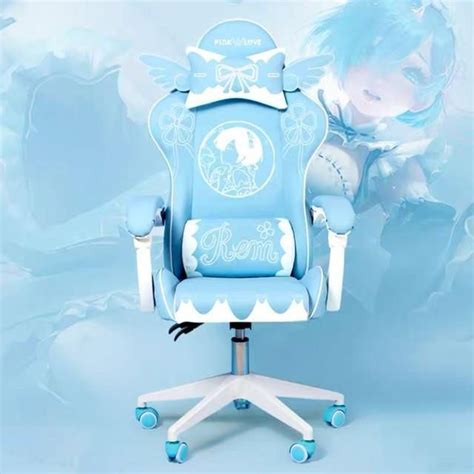 Anime Gaming Chair Re Zero Rem Ergonomic Seat | Rosa stühle, Stuhl grün, Lendenkissen