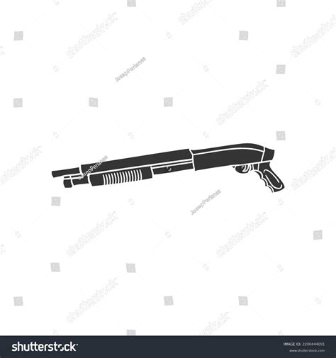 Shotgun Icon Silhouette Illustration Weapon Vector Stock Vector ...