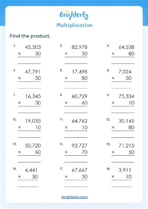 Grade 5 Multiplication Worksheets - Printable Worksheets